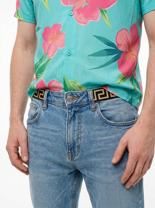 Hawaiian Tourist Costume - shirt and jeans view