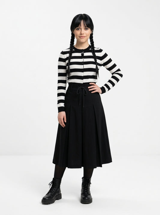Wednesday Addams Costume - model posing, full body