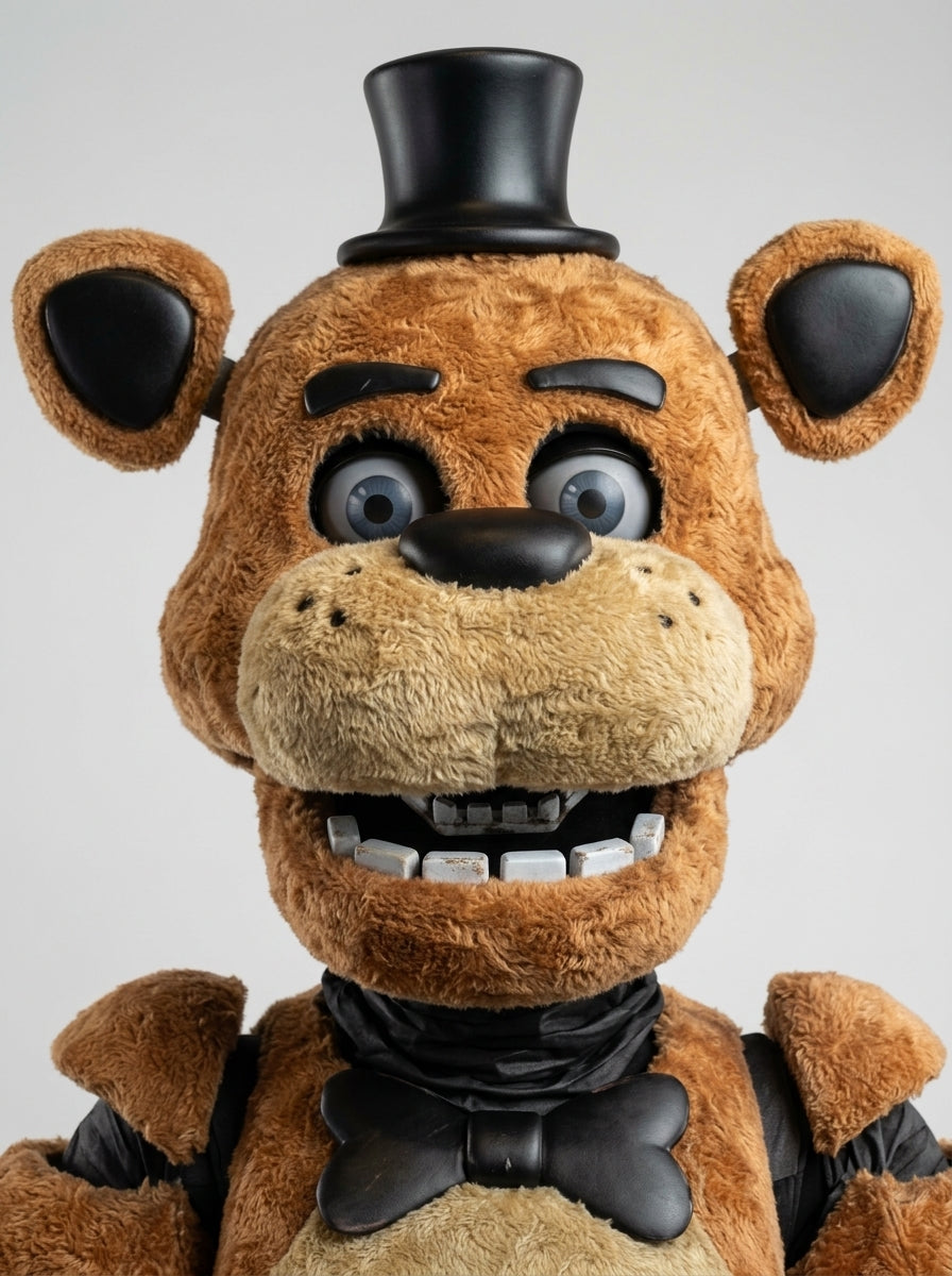 Freddy Fazbear costume for adults, studio portrait