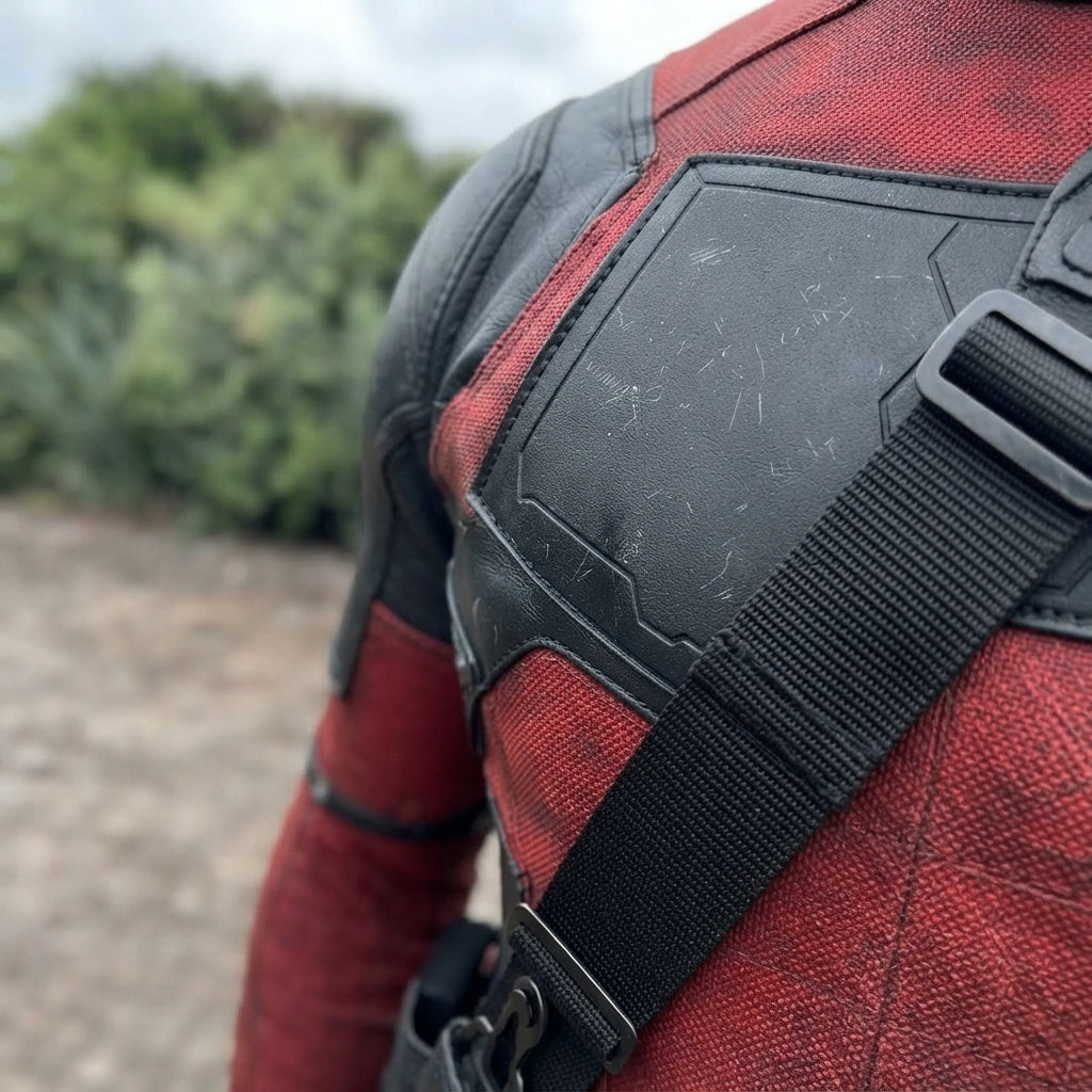 Deadpool Costume for Adults - Red and Black Merc Bodysuit