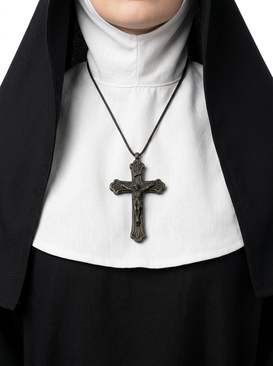 Scary Nun Costume - crucifix neckline detail