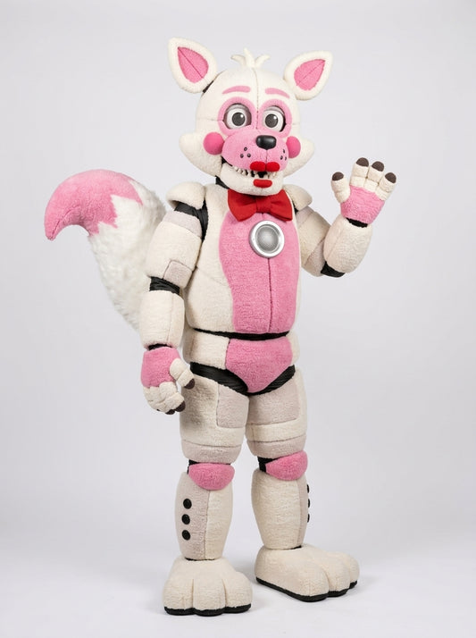 Funtime Foxy costume for adults, waving in studio