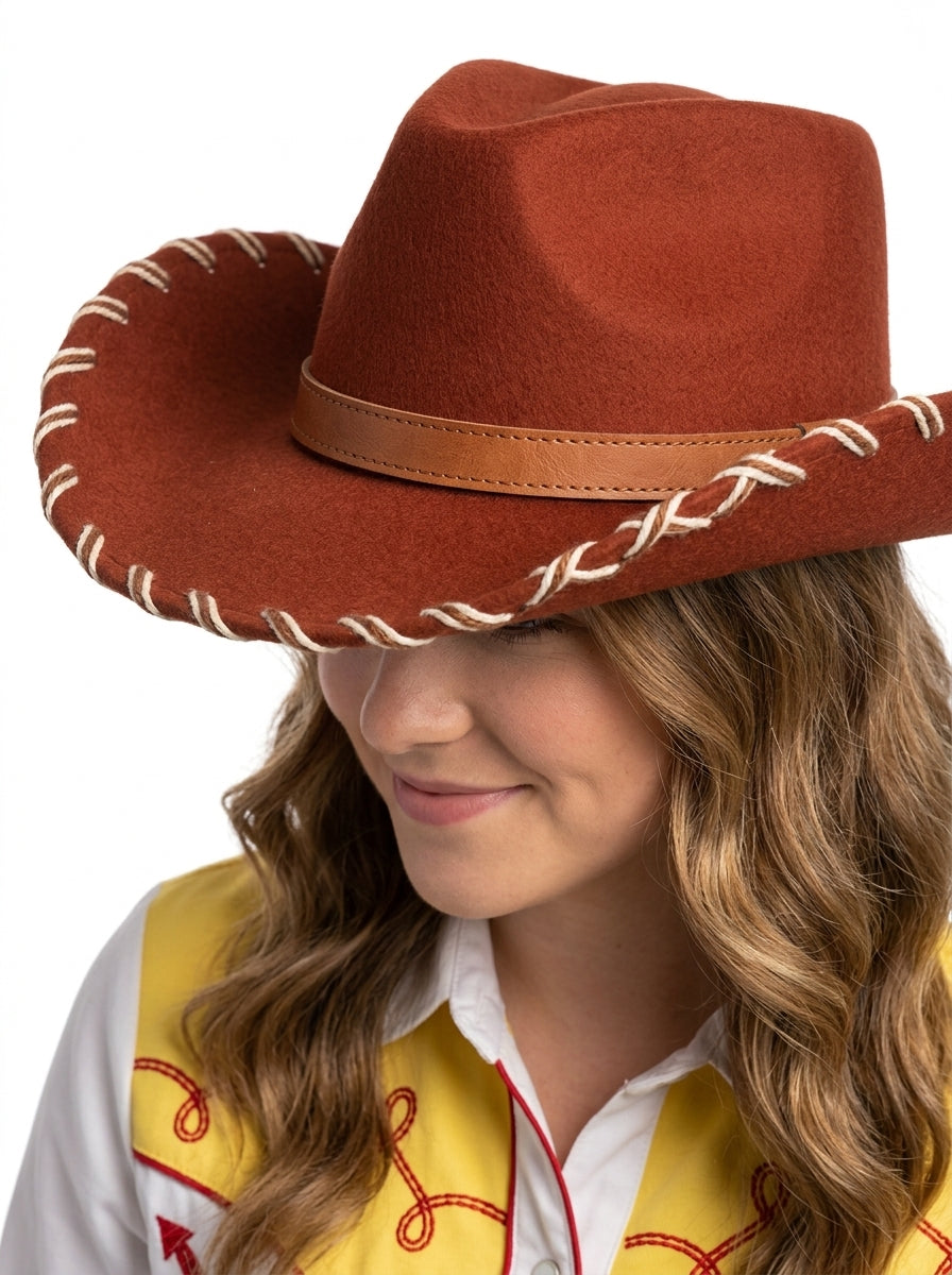 Jessie Costume - red cowgirl hat close-up