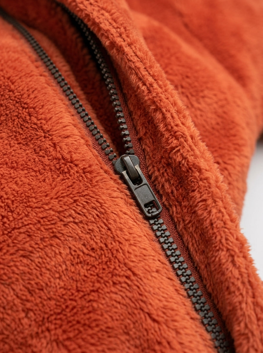 Foxy costume for adults, zipper close-up