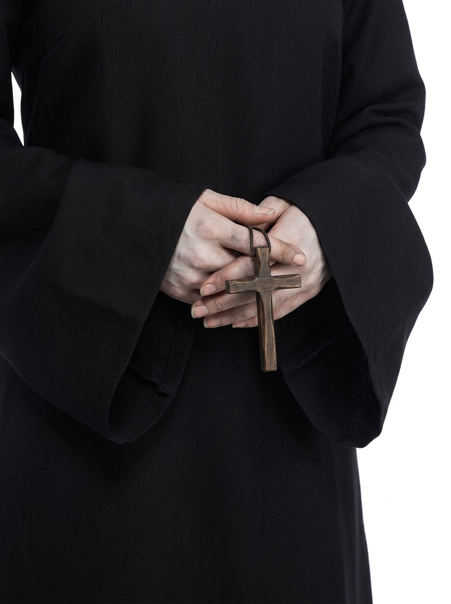Scary Nun Costume - wooden crucifix detail