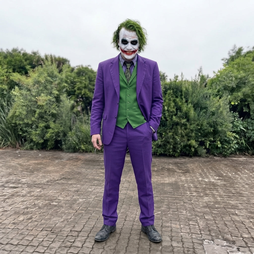 Joker Costume for Men - Purple Clown Prince Villain Suit