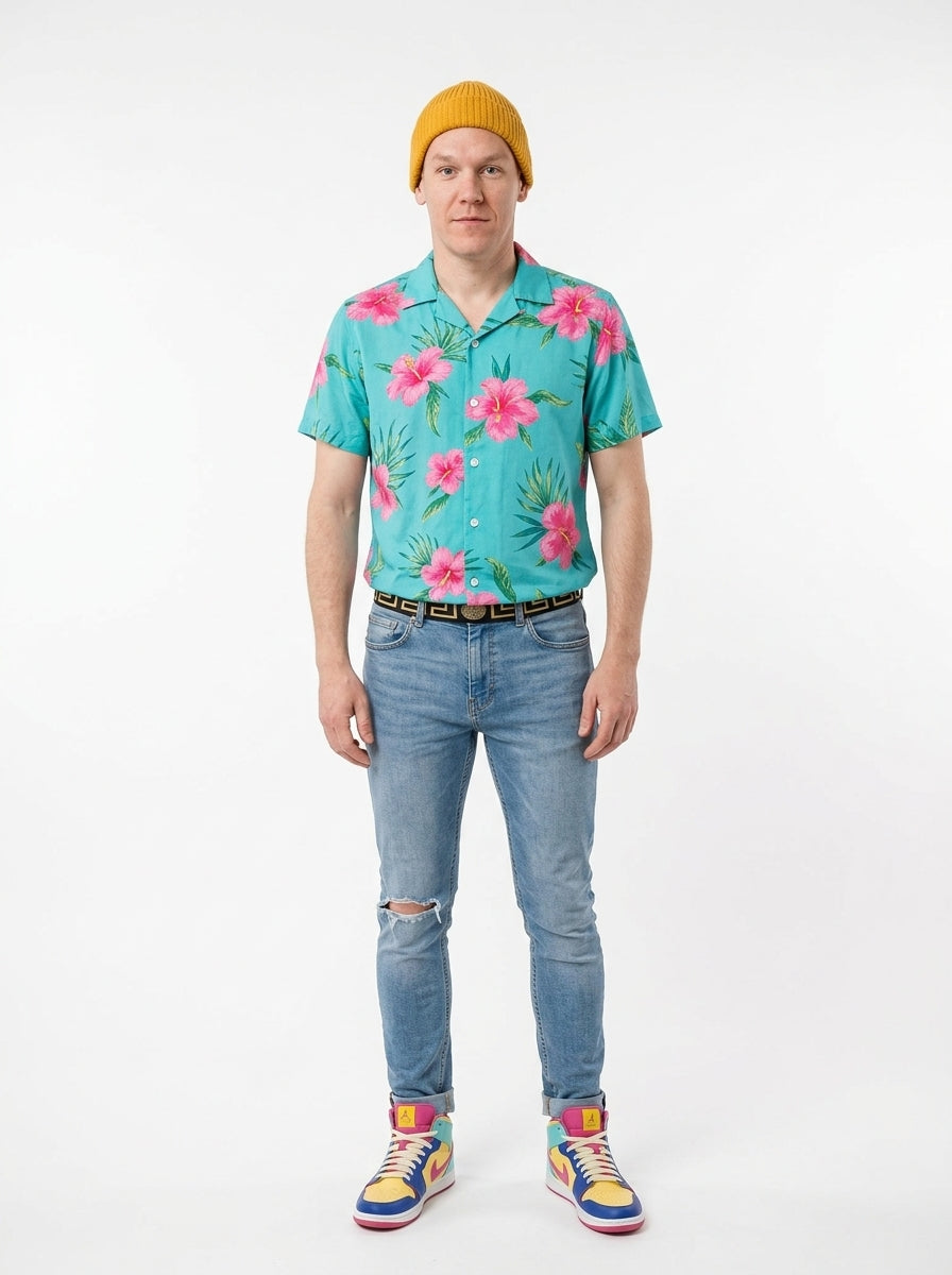Hawaiian Tourist Costume - model posing, full body
