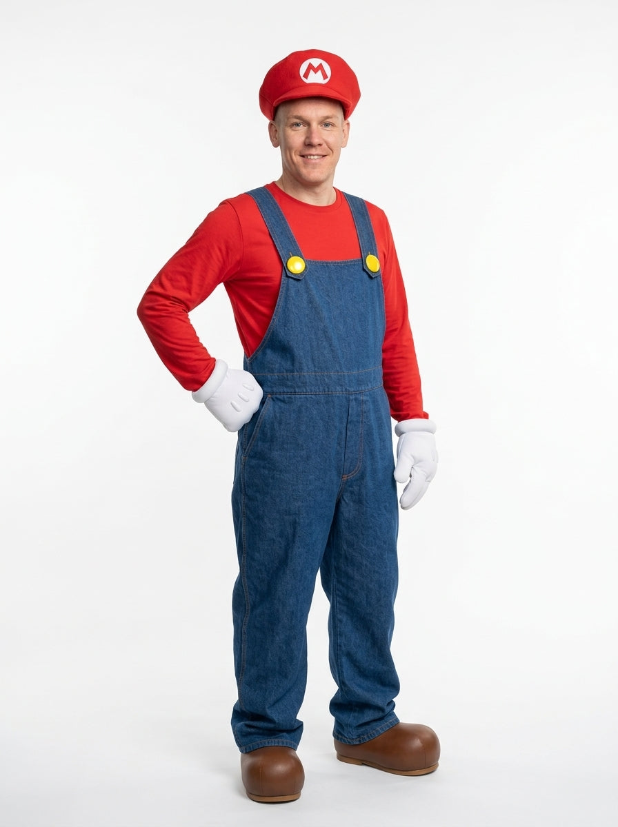 Mario Costume - model posing, full body