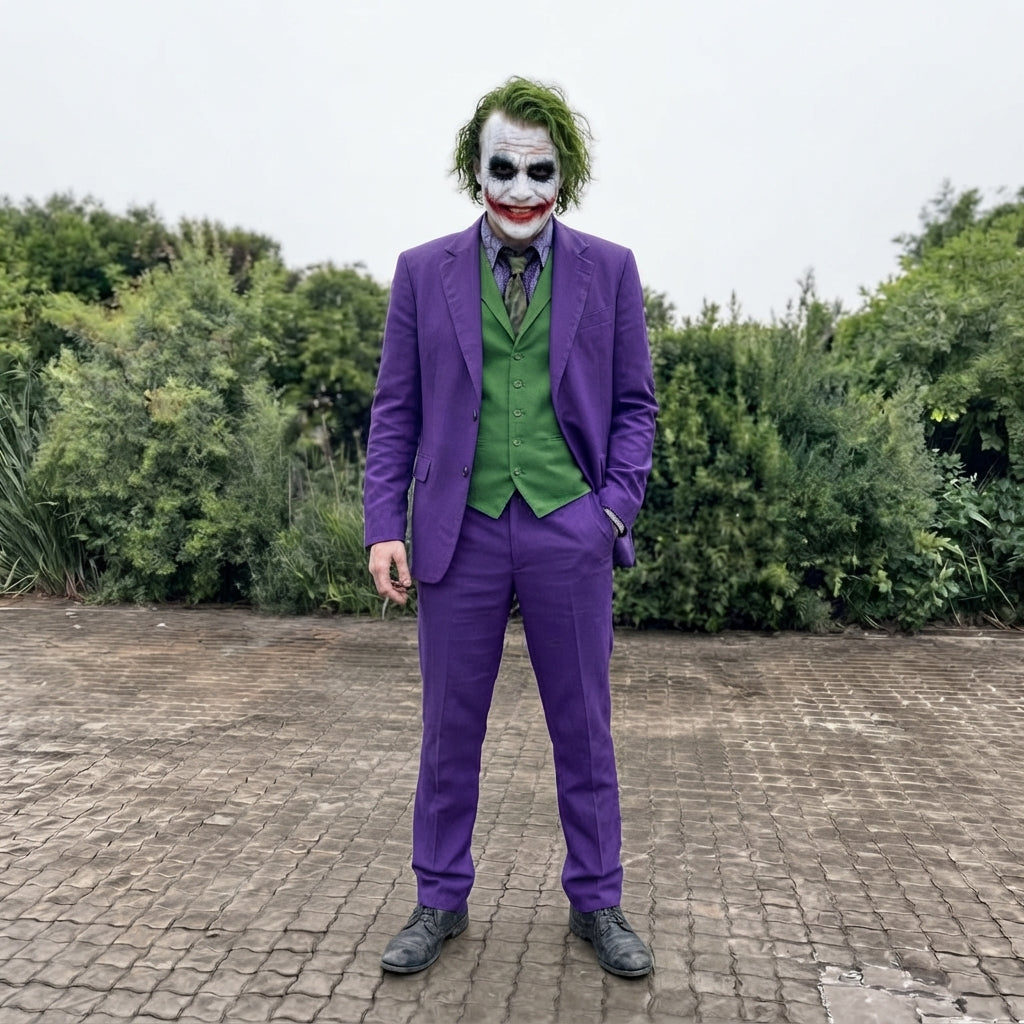 Joker Costume for Men - Purple Clown Prince Villain Suit
