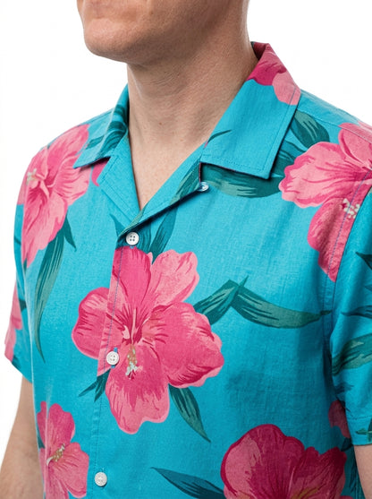 Hawaiian Tourist Costume - floral shirt close-up