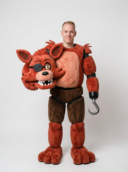 Foxy costume for adults, worn by model