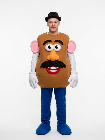 Mr. Potato Head Costume for Adults - potato costume worn by model, full body hero shot