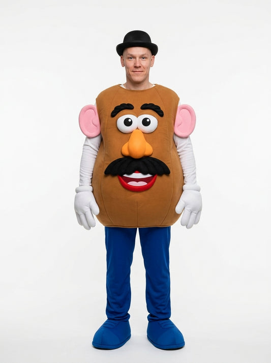 Mr. Potato Head Costume for Adults - potato costume worn by model, full body hero shot