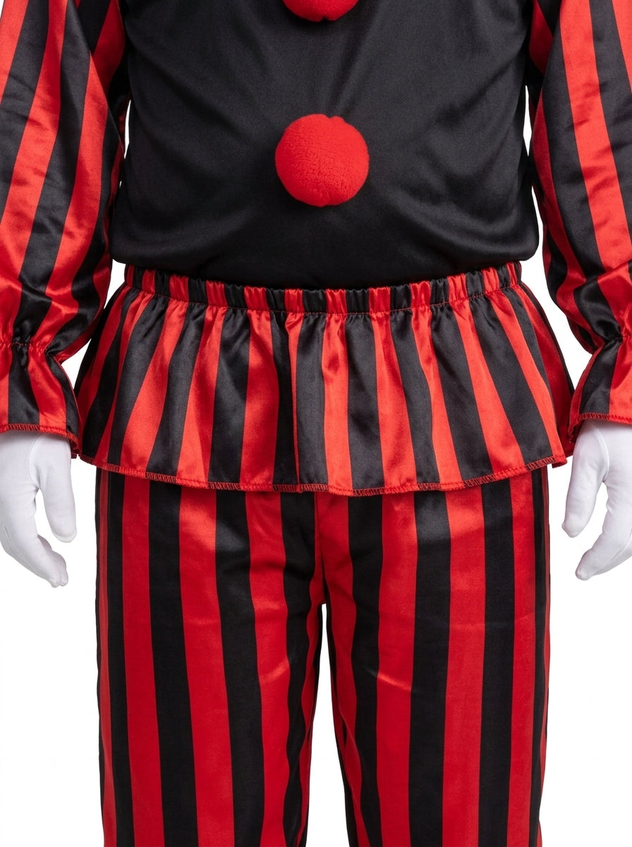 Evil Clown Costume - striped sleeves detail