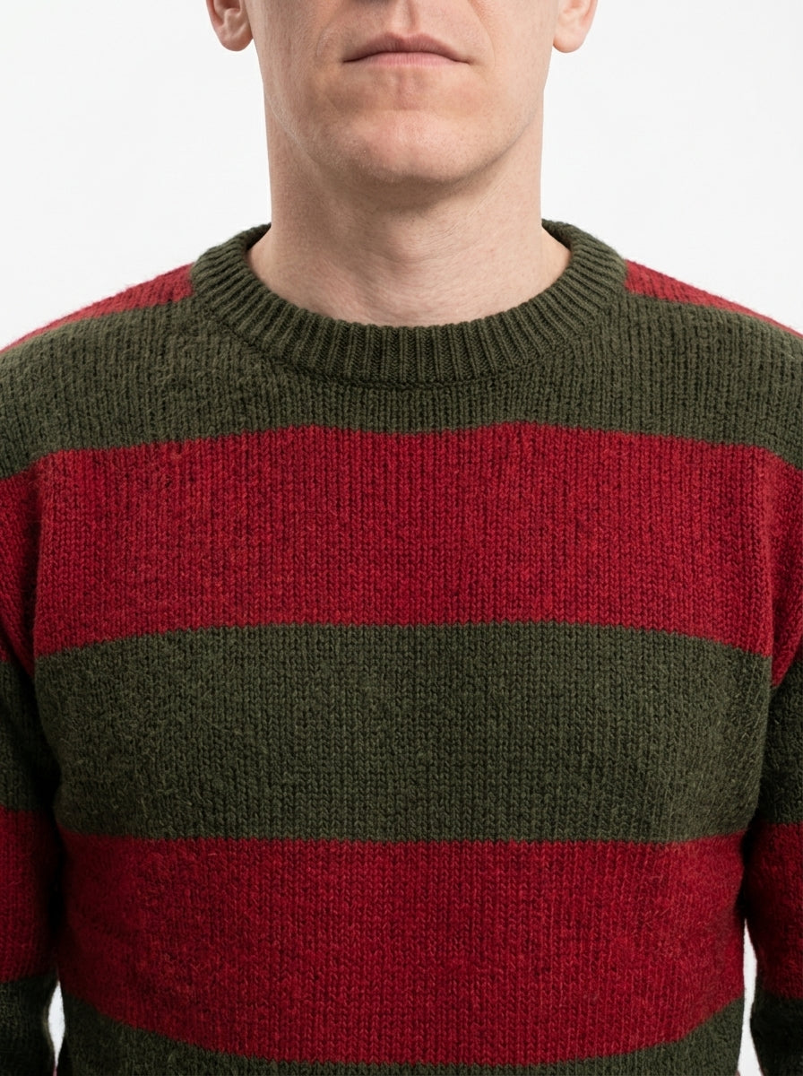Men's Freddy Krueger Costume - striped sweater close-up