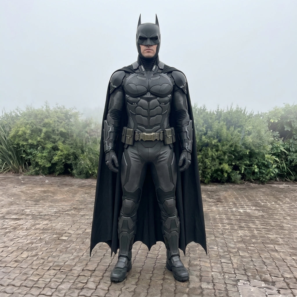 Batman Costume for Men - Dark Knight Superhero Suit with Cape