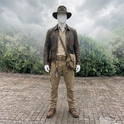 Indiana Jones Costume for Men - Adventurer Hat and Jacket Outfit