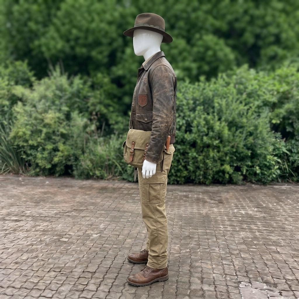 Indiana Jones Costume for Men - Adventurer Hat and Jacket Outfit