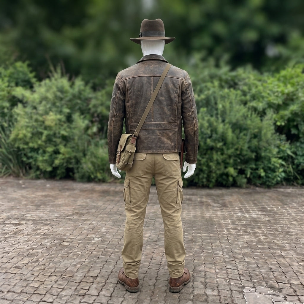 Indiana Jones Costume for Men - Adventurer Hat and Jacket Outfit