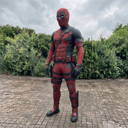 Deadpool Costume for Adults - Red and Black Merc Bodysuit