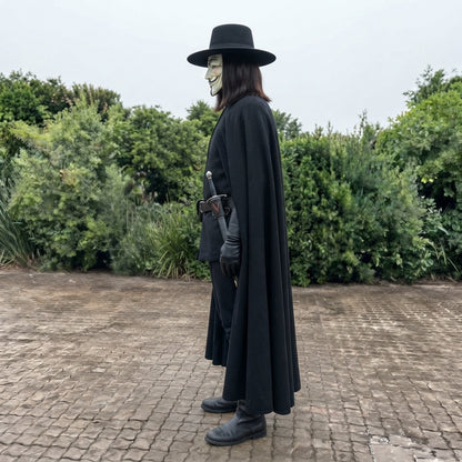 V for Vendetta Costume - Guy Fawkes Mask and Cloak Outfit