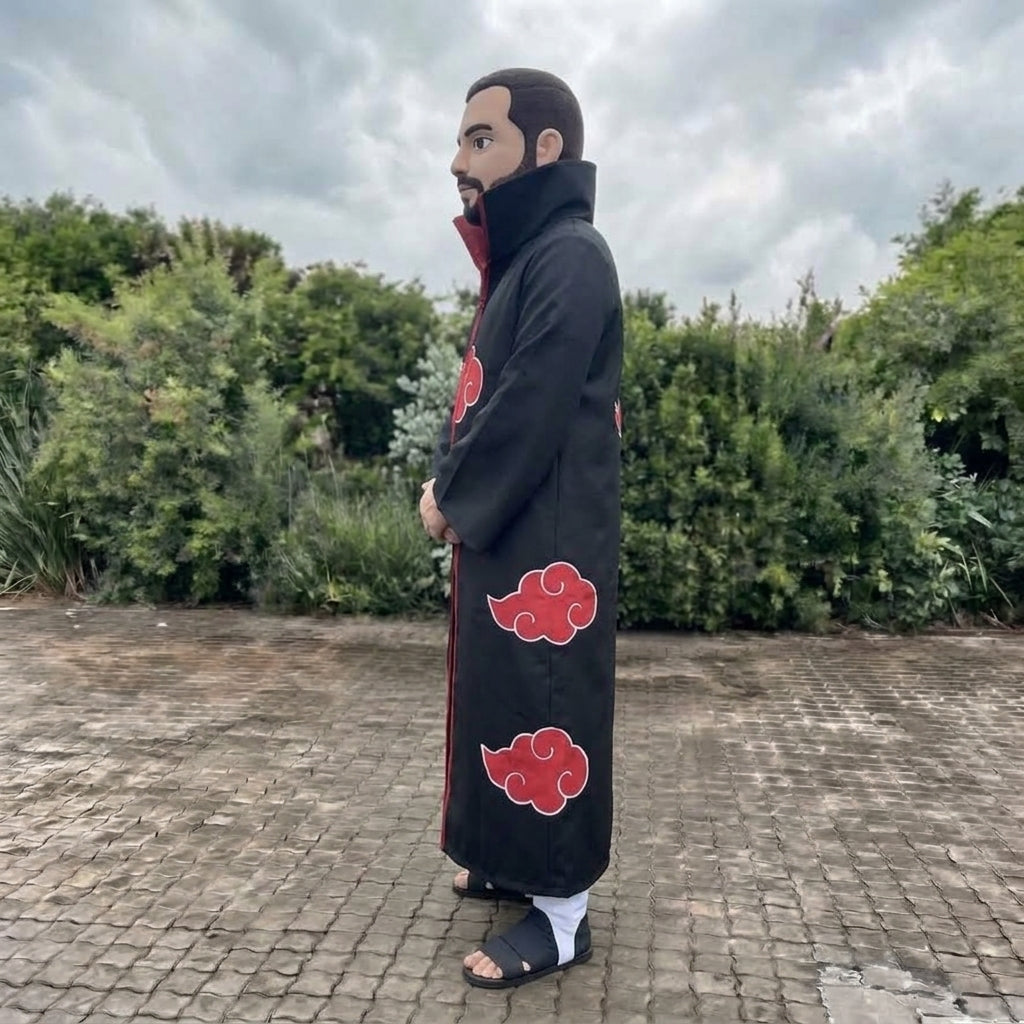 Akatsuki Cloak Costume - Naruto Anime Red Cloud Robe