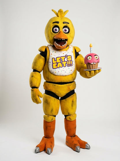 Chica costume for adults, full body studio shot