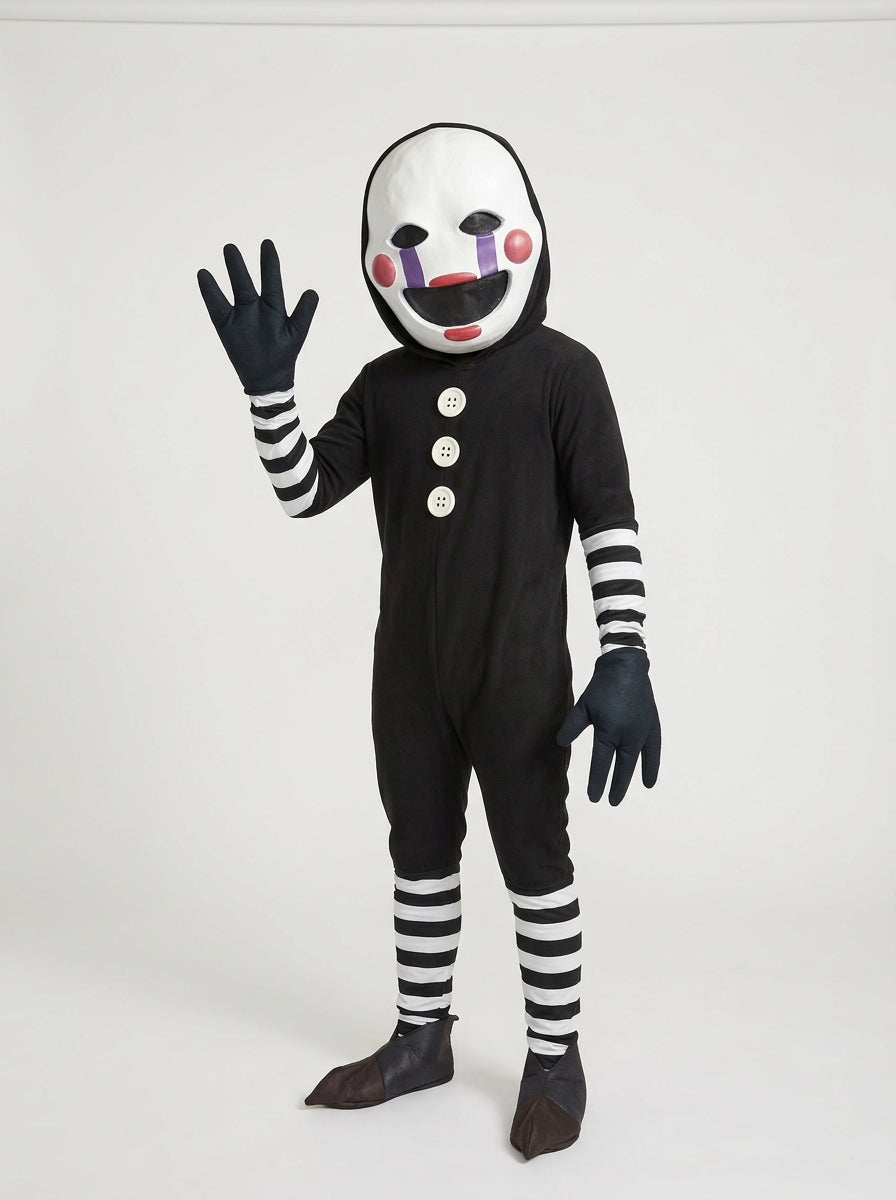 the Puppet costume for adults, waving in studio