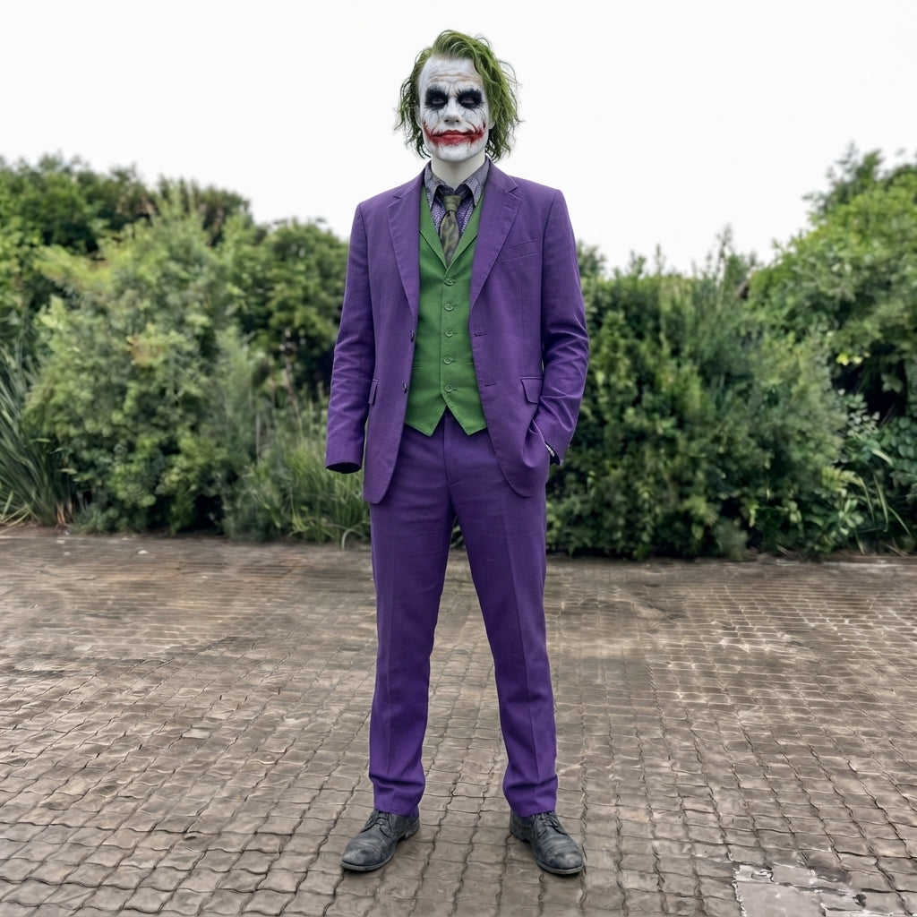 Joker Costume for Men - Purple Clown Prince Villain Suit