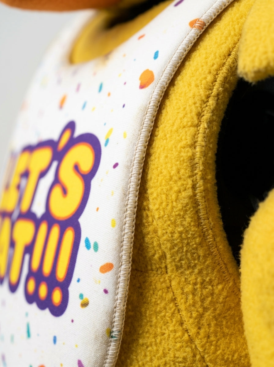 Chica costume for adults, stitching detail