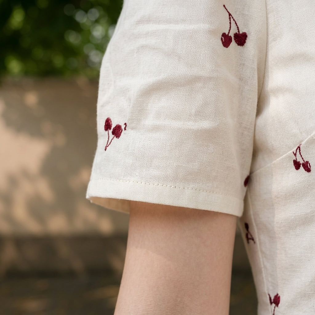 Cherry Print Midi Dress - Retro 50s Pin-Up Flare Dress