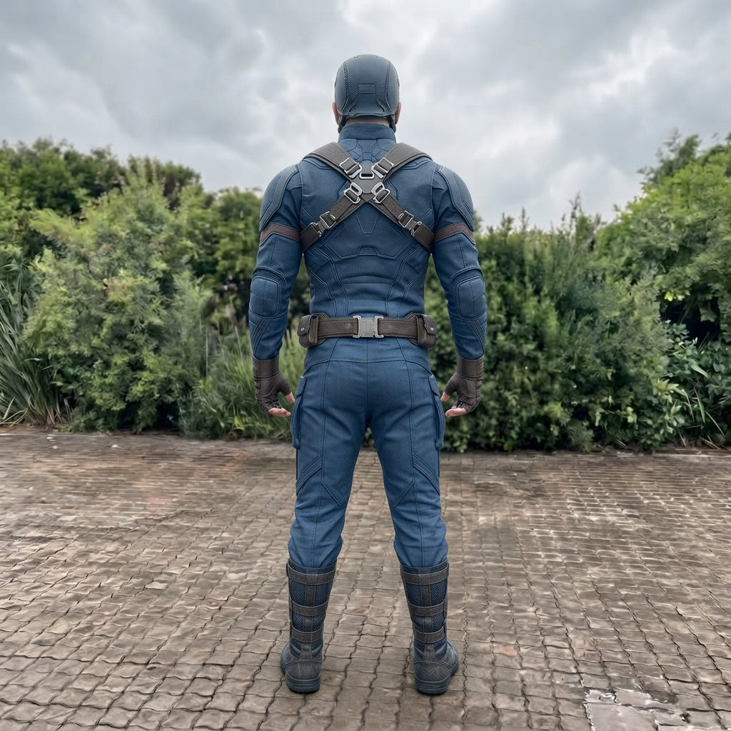 Captain America Costume for Men - Blue Superhero Suit with Shield