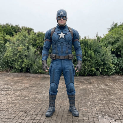Captain America Costume for Men - Blue Superhero Suit with Shield