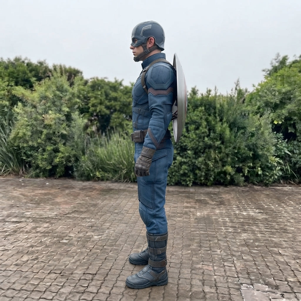 Captain America Costume for Men - Blue Superhero Suit with Shield