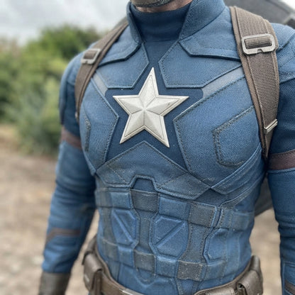 Captain America Costume for Men - Blue Superhero Suit with Shield