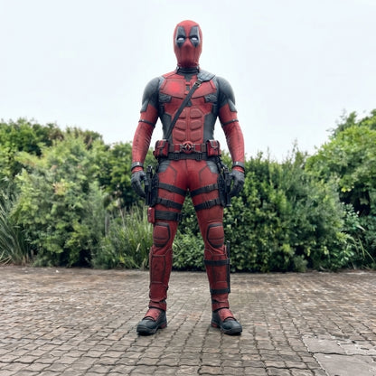 Deadpool Costume for Adults - Red and Black Merc Bodysuit