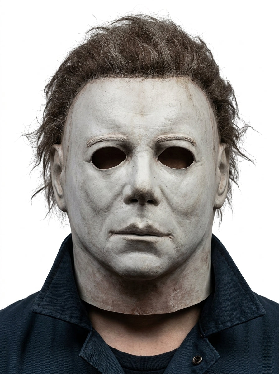 Michael Myers Costume - white face mask close-up