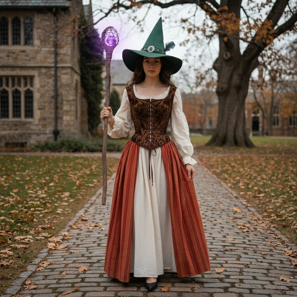 Witch Costume for Women - Black Halloween Witch Dress Set