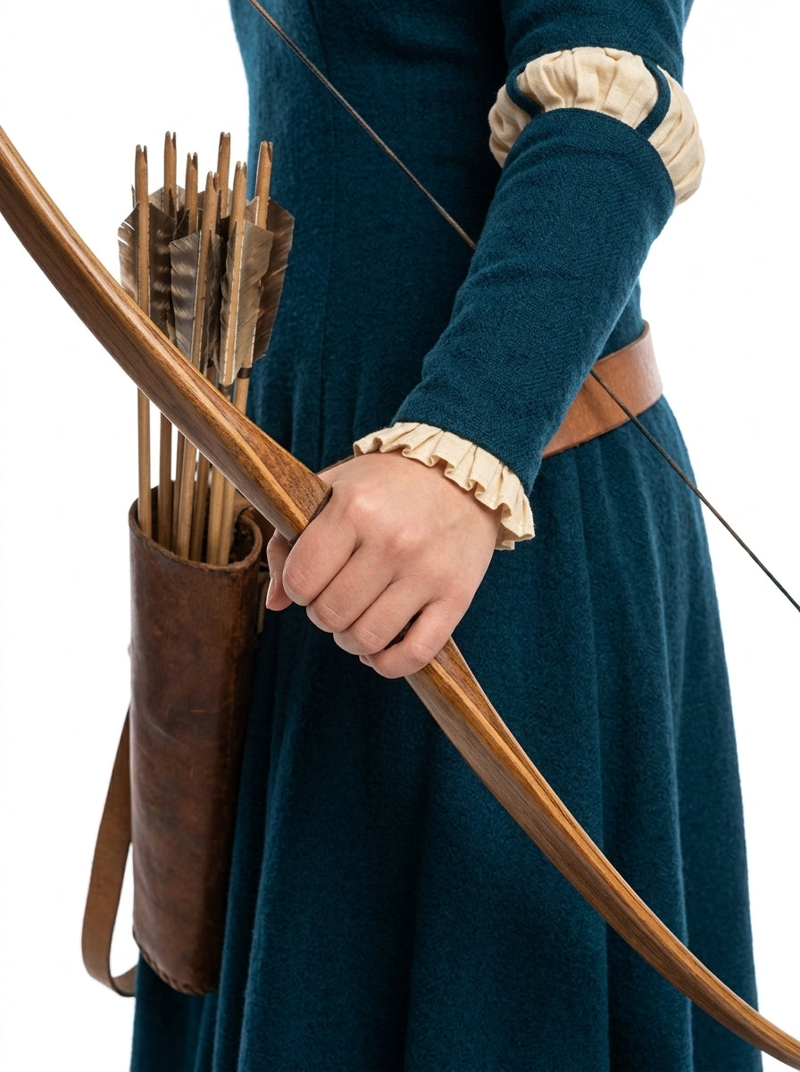 Medieval Archer Costume - wooden longbow detail