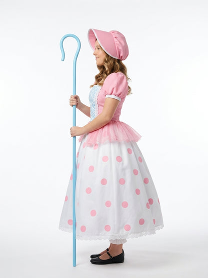 Bo Peep Costume - modeling with staff, full body