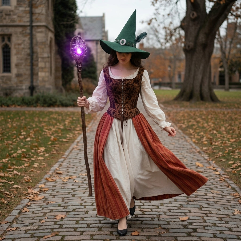 Witch Costume for Women - Black Halloween Witch Dress Set