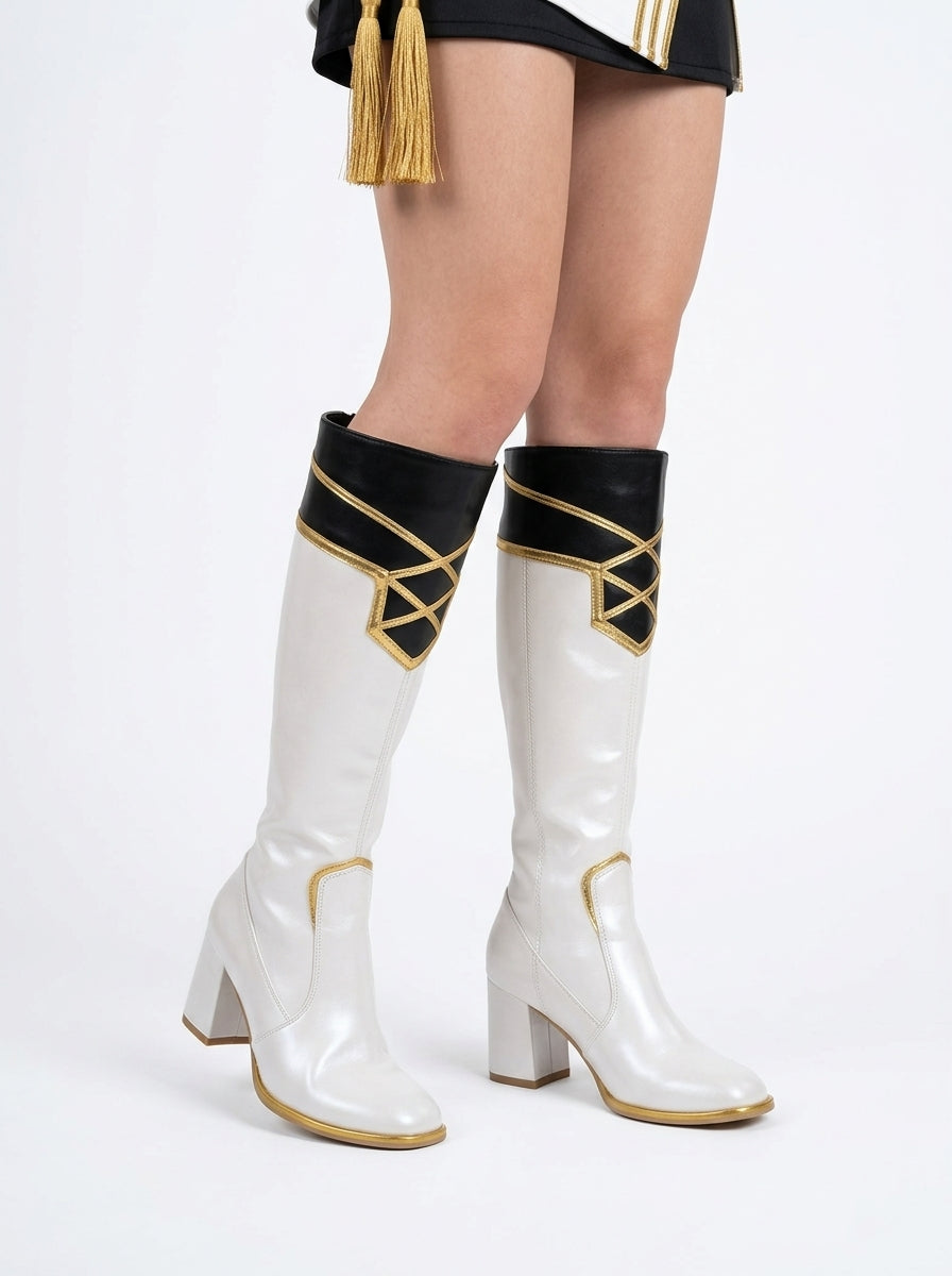 Huntrix Stage Costume - white knee-high boots