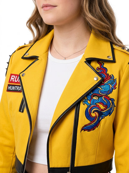 Rumi Costume - yellow jacket close-up