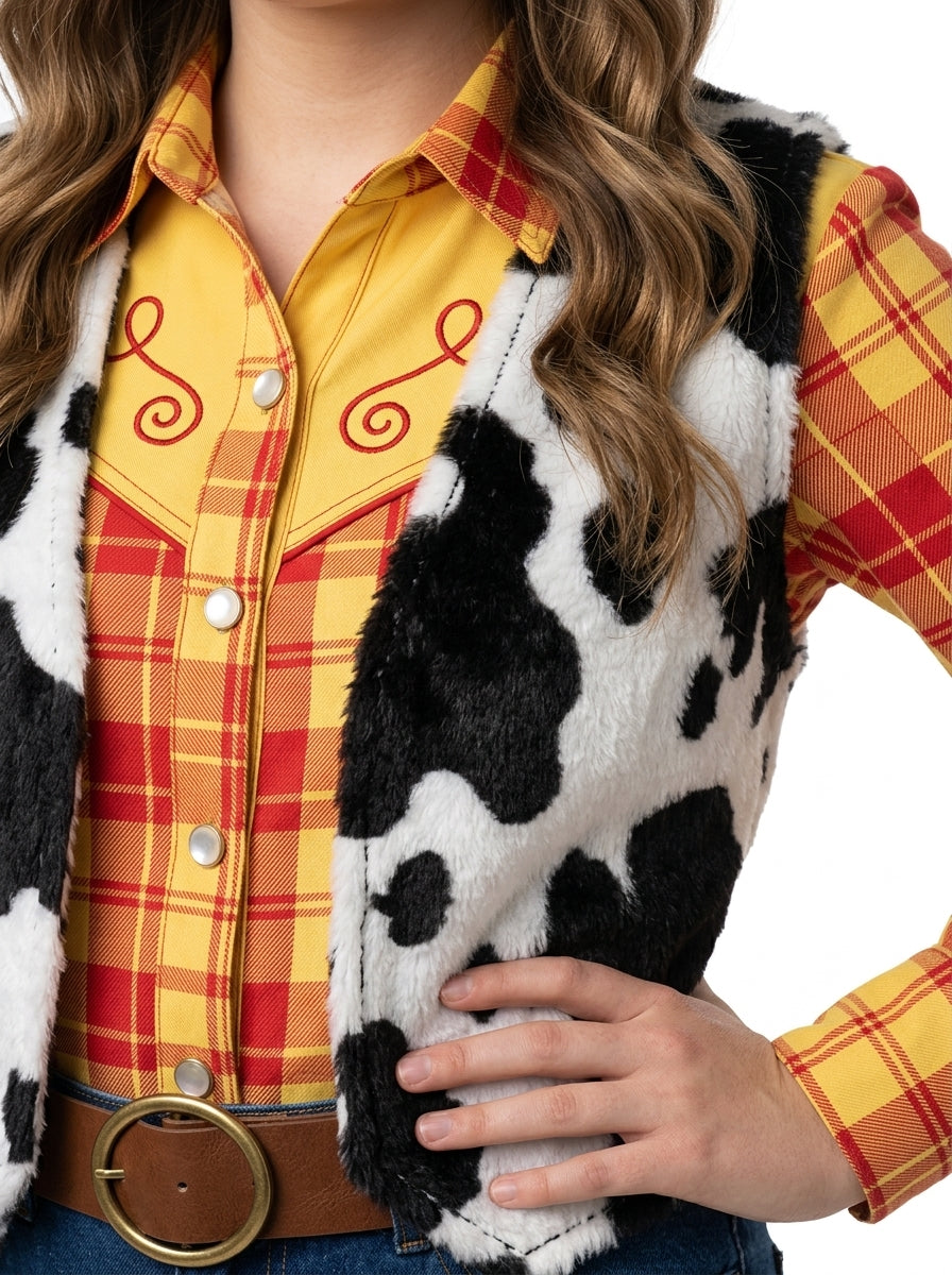 Jessie Costume - yellow shirt and cow-print vest
