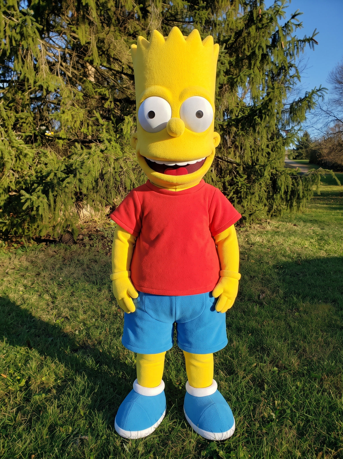 Yellow cartoon boy mascot costume full body