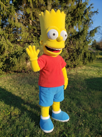 Mascot waving outdoors