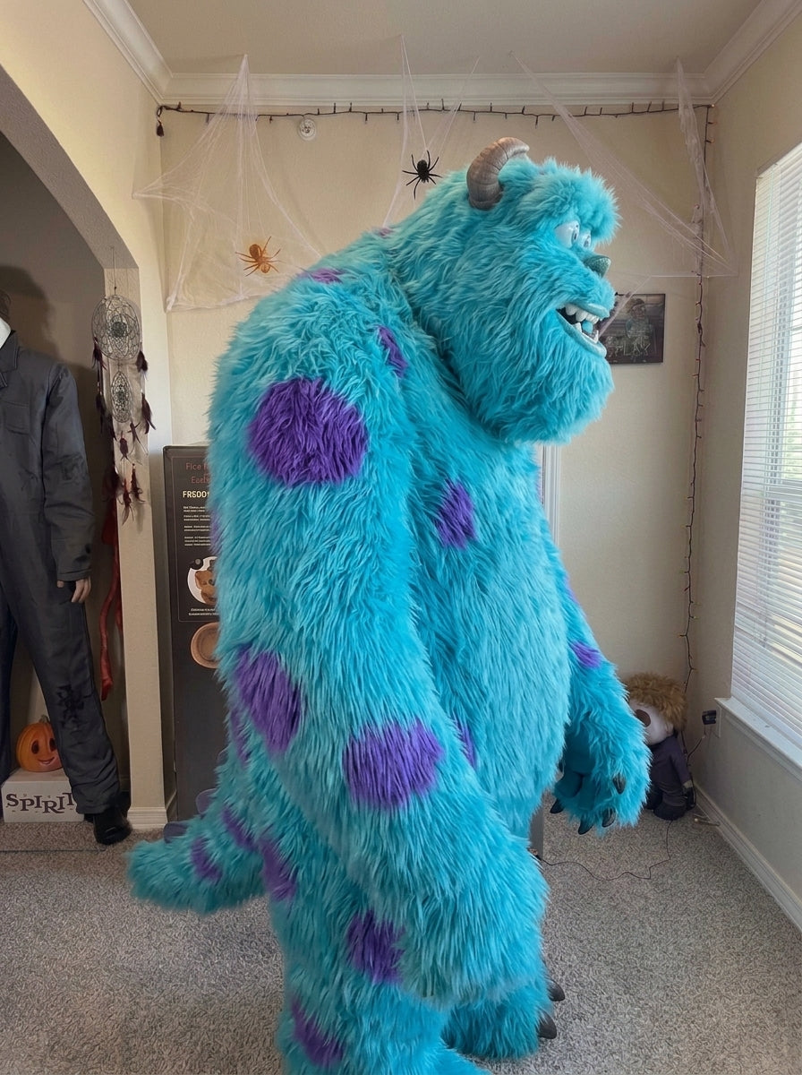 Blue and purple monster standing