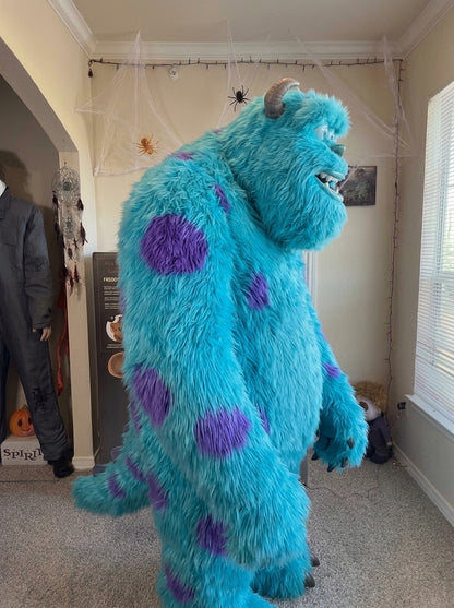 Blue and purple monster standing