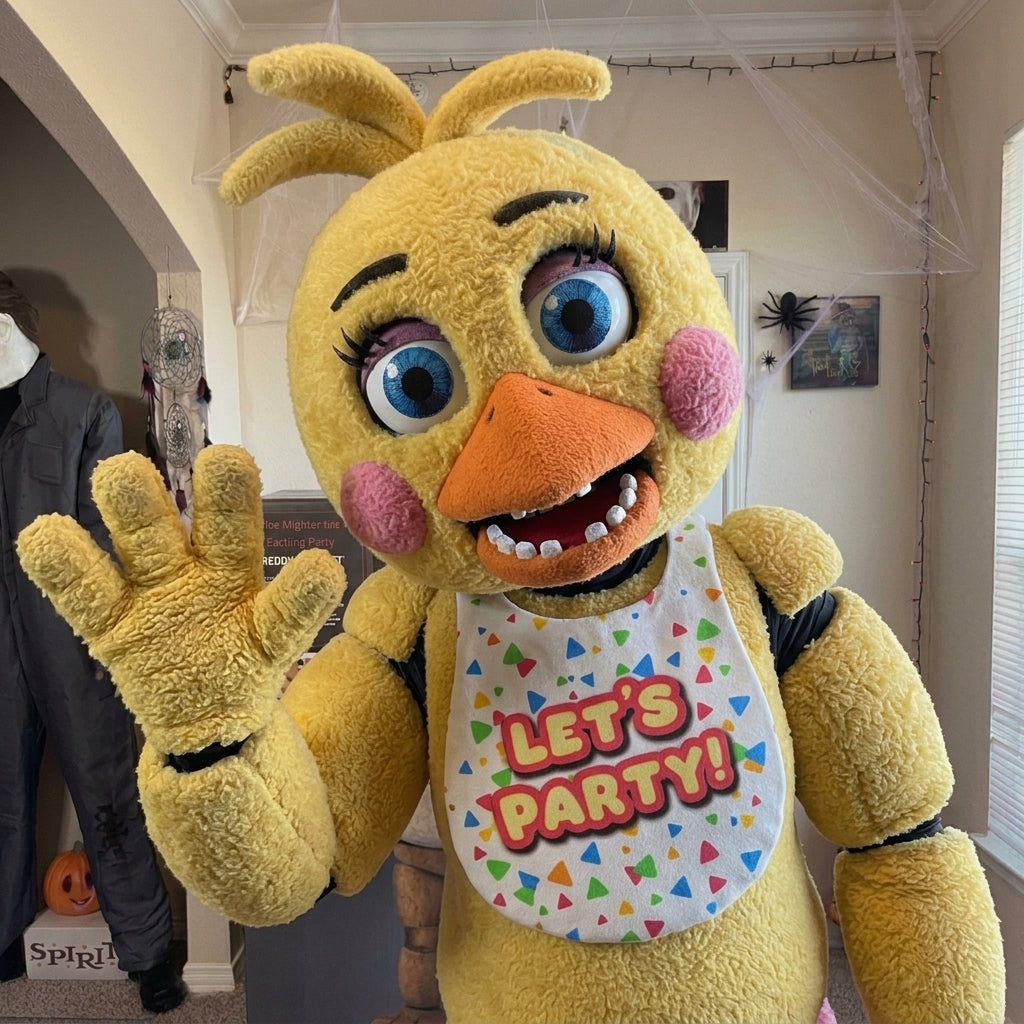 Toy Chica costume waving